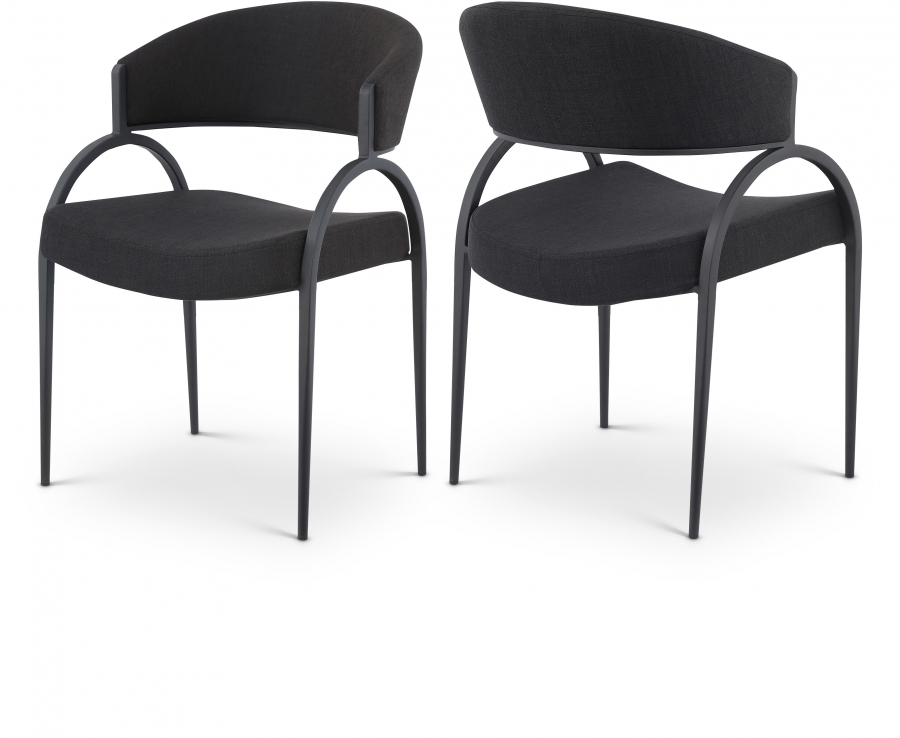 Privet Linen Textured Fabric Upholstered Dining Chair