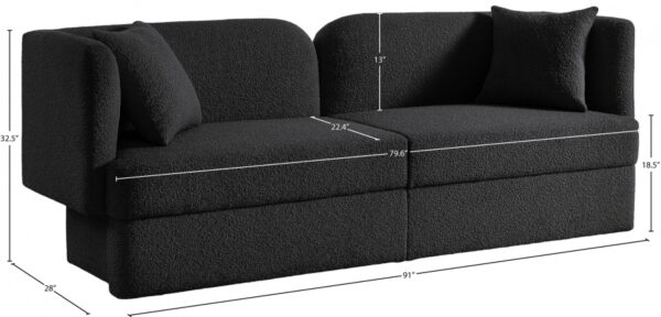 Marcel 91" Boucle Fabric Upholstered Sofa