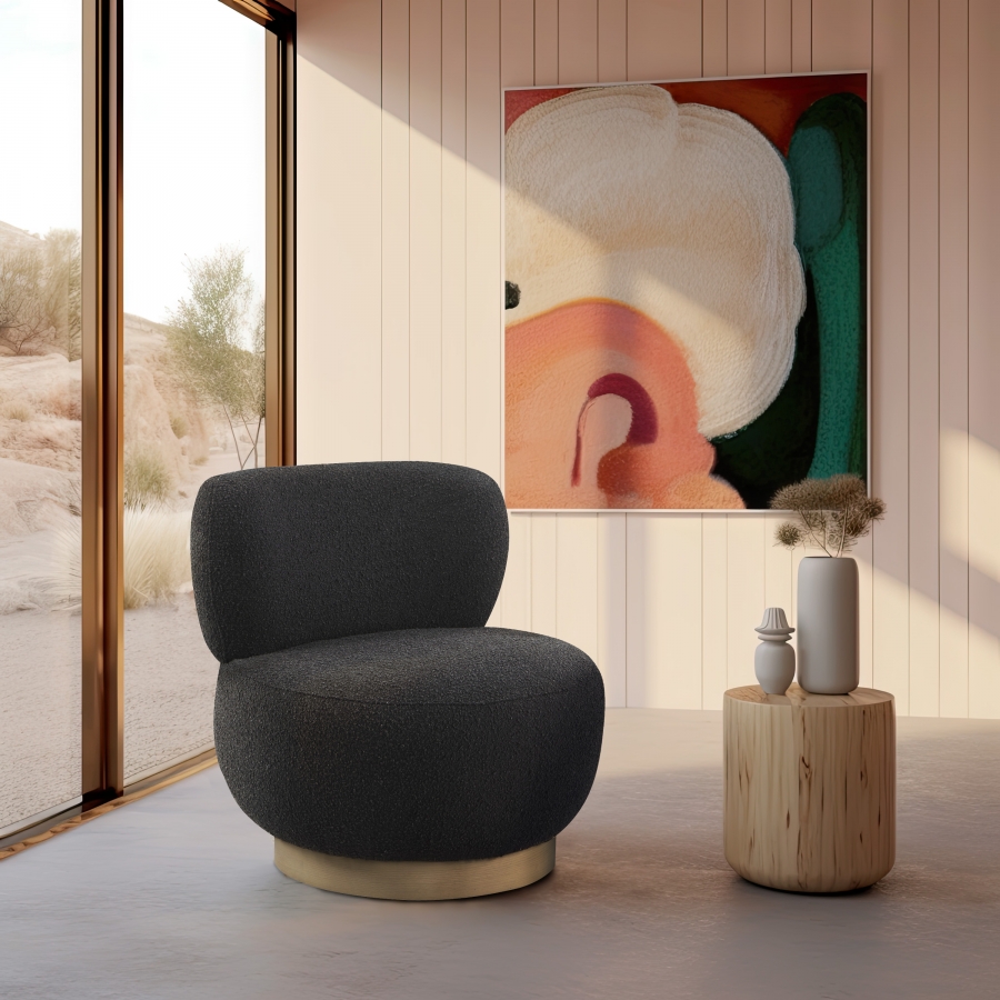 Calais Boucle Fabric Upholstered Accent Chair