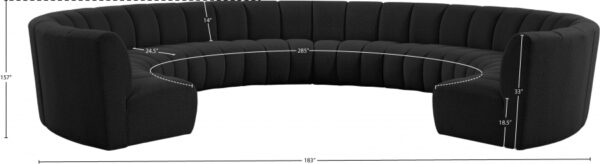 Infinity 178" Boucle Fabric Upholstered 10pc. Modular Sectional