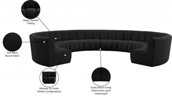 Infinity 178" Boucle Fabric Upholstered 10pc. Modular Sectional