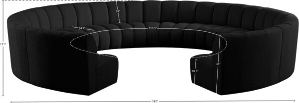 Infinity 178" Boucle Fabric Upholstered 11pc. Modular Sectional