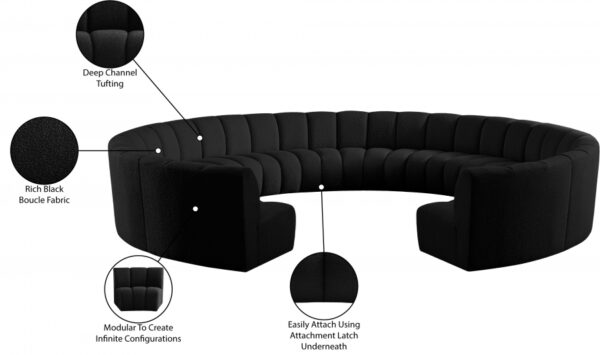 Infinity 178" Boucle Fabric Upholstered 11pc. Modular Sectional