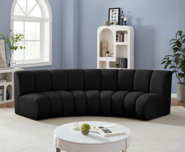 Infinity 119" Boucle Fabric Upholstered 3pc. Modular Sectional