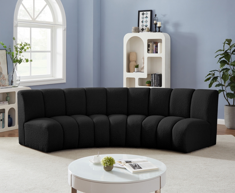 Infinity 119" Boucle Fabric Upholstered 3pc. Modular Sectional