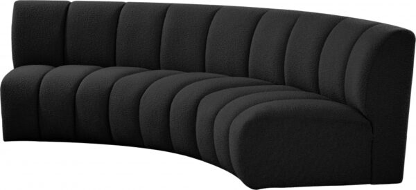 Infinity 119" Boucle Fabric Upholstered 3pc. Modular Sectional