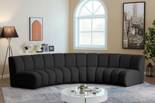 Infinity 148" Boucle Fabric Upholstered 4pc. Modular Sectional