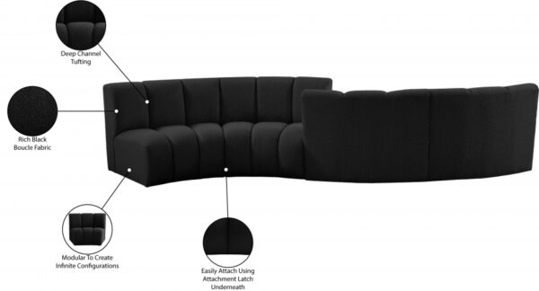 Infinity 154" Boucle Fabric Upholstered 4pc. Modular Sectional
