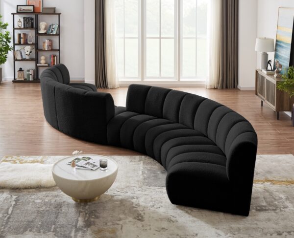 Infinity 217" Boucle Fabric Upholstered 6pc. Modular Sectional