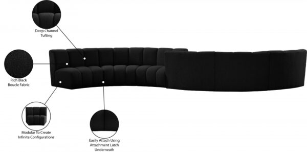 Infinity 217" Boucle Fabric Upholstered 6pc. Modular Sectional
