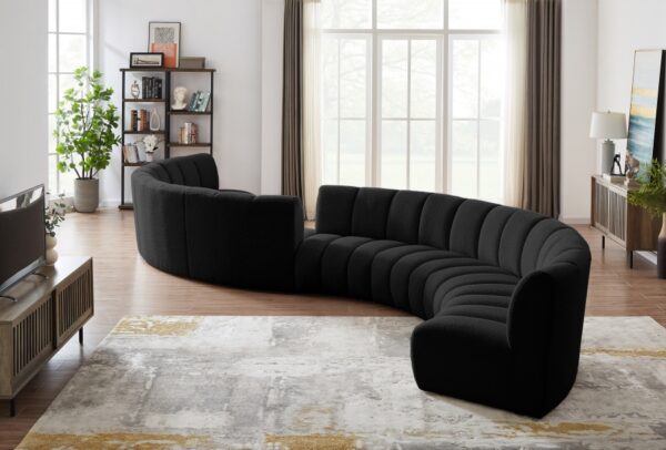 Infinity 268" Boucle Fabric Upholstered 8pc. Modular Sectional
