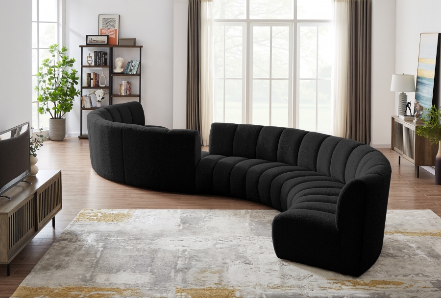 Infinity 268" Boucle Fabric Upholstered 8pc. Modular Sectional