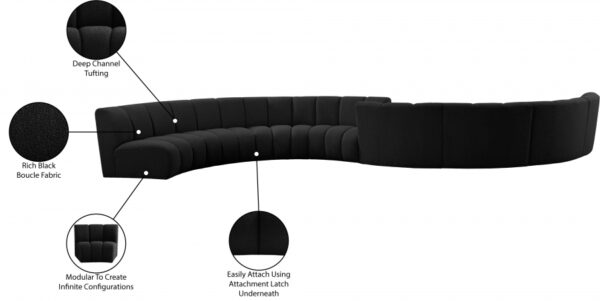 Infinity 268" Boucle Fabric Upholstered 8pc. Modular Sectional