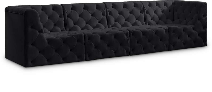 Tuft 128" Velvet Upholstered 4pc. Modular Sofa
