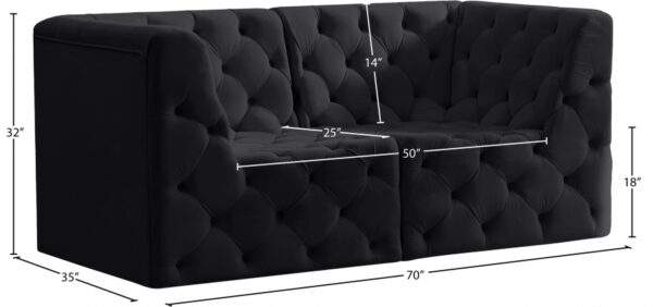 Tuft 70" Velvet Upholstered 2pc. Modular Loveseat