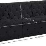 Tuft 99" Velvet Upholstered 3pc. Modular Sofa