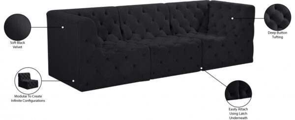 Tuft 99" Velvet Upholstered 3pc. Modular Sofa