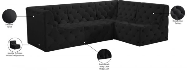 Tuft 99" Velvet Upholstered 4pc. Modular Sectional