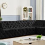 Tuft 128" Velvet Upholstered 5pc. Modular Sectional