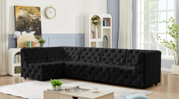 Tuft 128" Velvet Upholstered 5pc. Modular Sectional