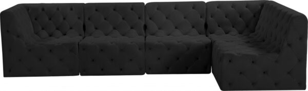 Tuft 128" Velvet Upholstered 5pc. Modular Sectional