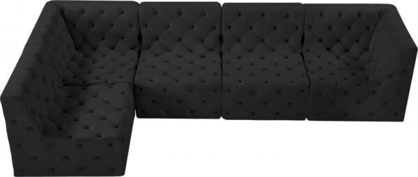 Tuft 128" Velvet Upholstered 5pc. Modular Sectional
