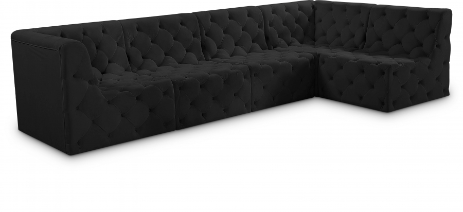 Tuft 128" Velvet Upholstered 5pc. Modular Sectional