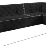 Tuft 128" Velvet Upholstered 5pc. Modular Sectional