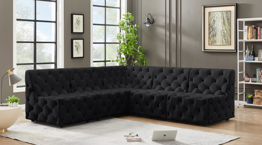 Tuft 93" Velvet Upholstered 5pc. Modular Sectional