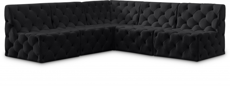 Tuft 93" Velvet Upholstered 5pc. Modular Sectional