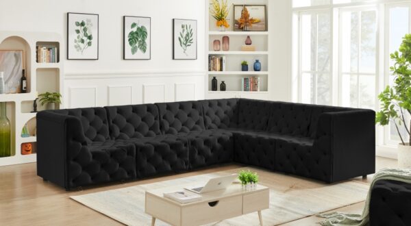 Tuft 128" Velvet Upholstered 6pc. Modular Sectional