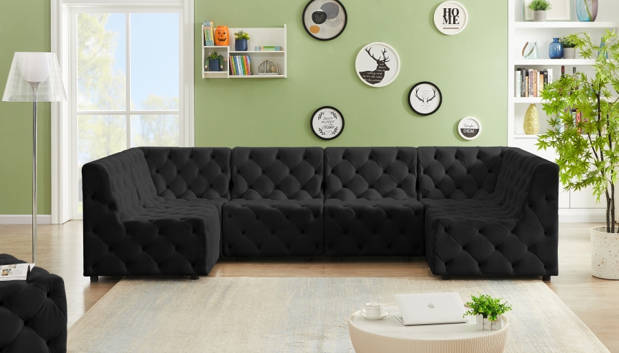 Tuft 128" Velvet Upholstered 6pc. Modular Sectional