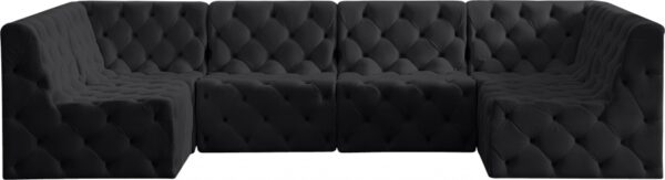 Tuft 128" Velvet Upholstered 6pc. Modular Sectional