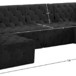 Tuft 128" Velvet Upholstered 6pc. Modular Sectional