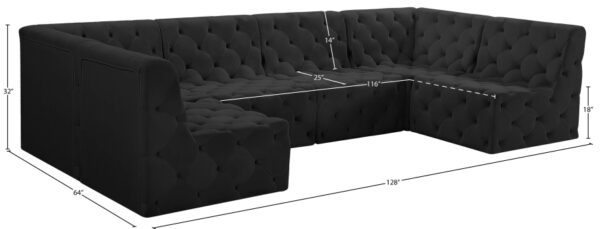 Tuft 128" Velvet Upholstered 6pc. Modular Sectional