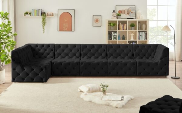 Tuft 157" Velvet Upholstered 6pc. Modular Sectional