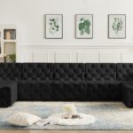 Tuft 157" Velvet Upholstered 7pc. Modular Sectional