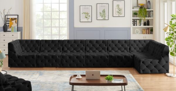 Tuft 186" Velvet Upholstered 7pc. Modular Sectional