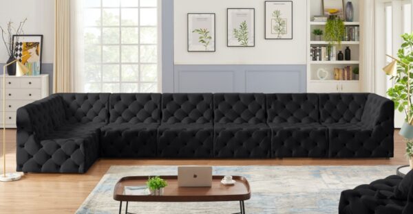 Tuft 186" Velvet Upholstered 7pc. Modular Sectional