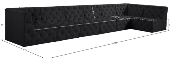 Tuft 186" Velvet Upholstered 7pc. Modular Sectional