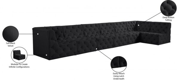 Tuft 186" Velvet Upholstered 7pc. Modular Sectional