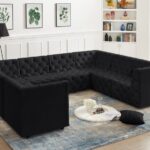 Tuft 128" Velvet Upholstered 8pc. Modular Sectional
