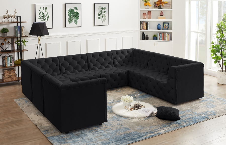 Tuft 128" Velvet Upholstered 8pc. Modular Sectional