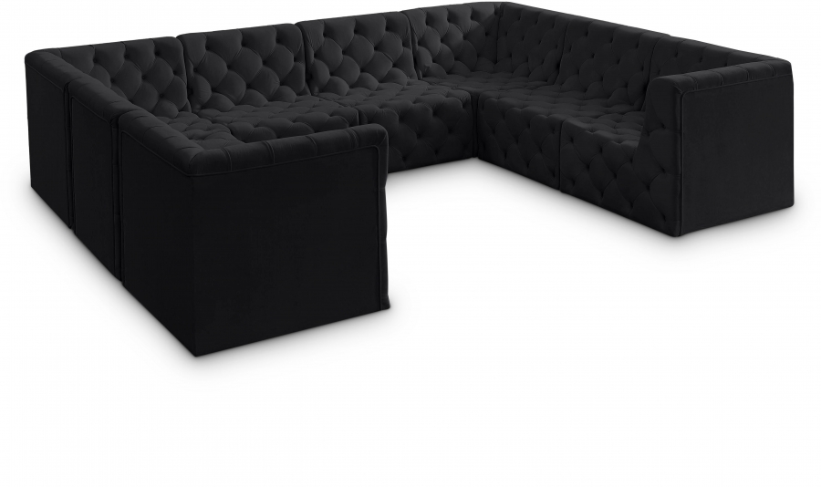 Tuft 128" Velvet Upholstered 8pc. Modular Sectional