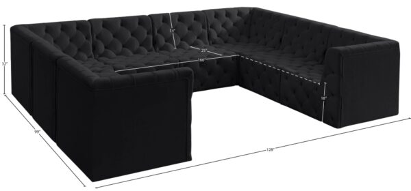 Tuft 128" Velvet Upholstered 8pc. Modular Sectional