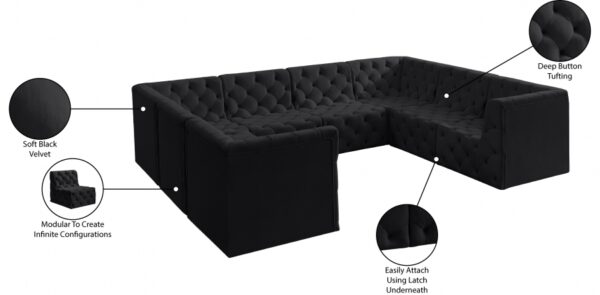 Tuft 128" Velvet Upholstered 8pc. Modular Sectional