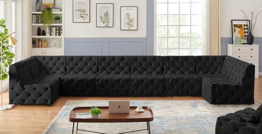 Tuft 186" Velvet Upholstered 8pc. Modular Sectional