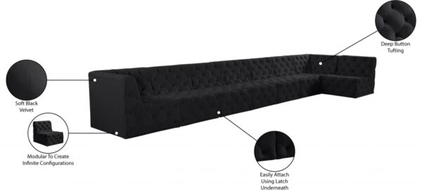 Tuft 215" Velvet Upholstered 8pc. Modular Sectional