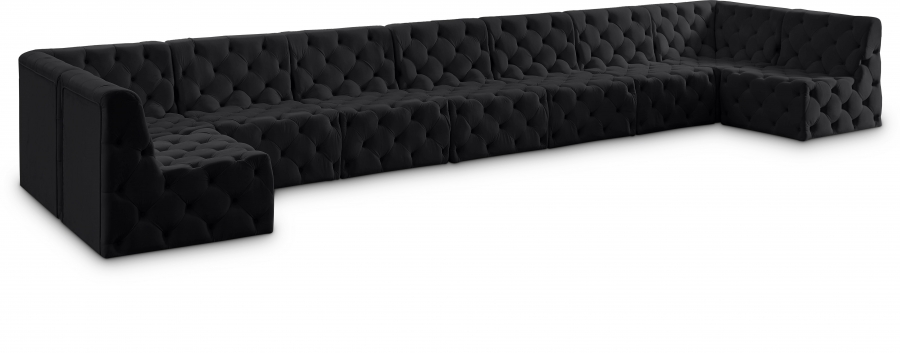 Tuft 215" Velvet Upholstered 9pc. Modular Sectional