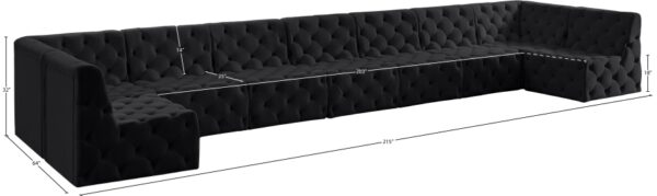 Tuft 215" Velvet Upholstered 9pc. Modular Sectional